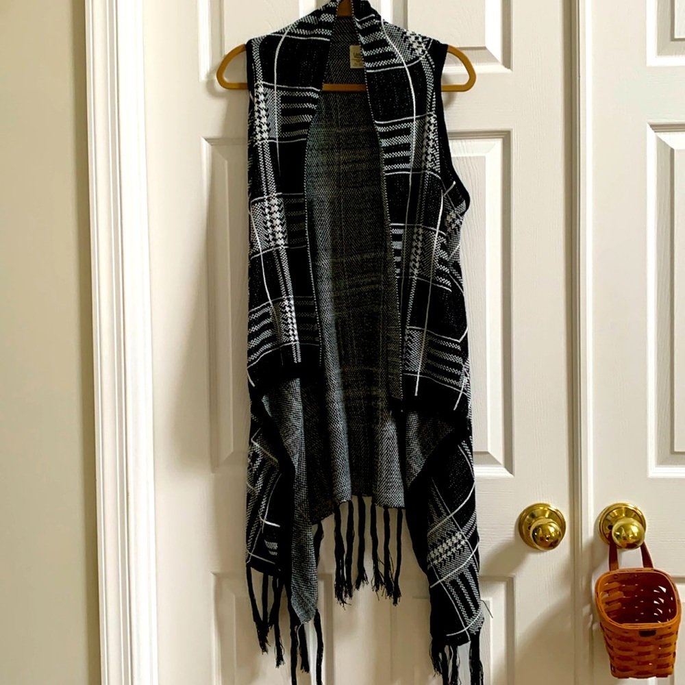 Black and white sweater vest